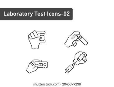 Laboratory Tests outline icon set isolated on white background ep02