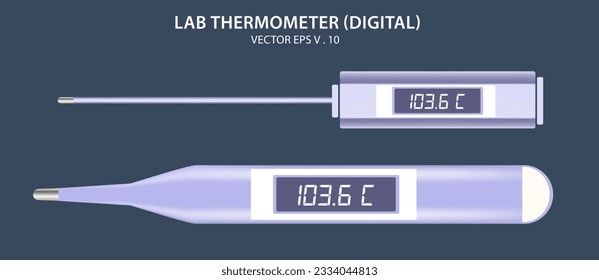 Laboratory thermometer vector illustration to measure the temperature of the objects around us and not for measuring human body temperature. It can measure readings even below 0 degree Celsius.