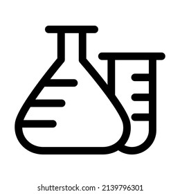 Laboratory Thermos One line art icon design illustration with editable stroke