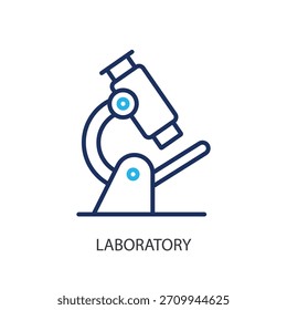 Iconos de línea delgada de laboratorio. Ilustración vectorial original.