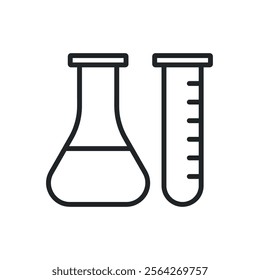 Laboratory thin line icons. Perfect pixel on transparent background