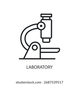 Ícones de vetor de linha fina de laboratório.