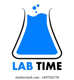 laboratory time logo, vector art illustration.
