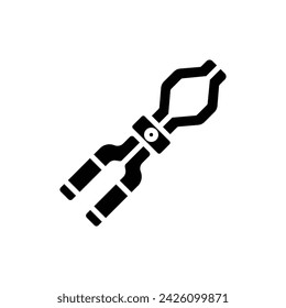 Ilustración vectorial de iconos llenos de pinzas de laboratorio