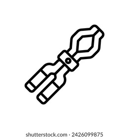 Laboratory Tongs Outline Icon Vector Illustration