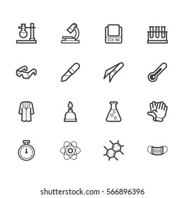 Laboratory tools vector out line set 1 on white background. Premium quality outline symbol collection. Stroke vector logo concept, web graphics. 