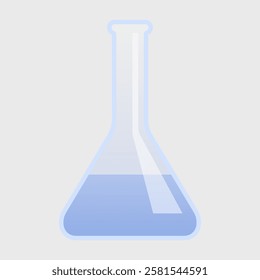 Laboratory transparent glass Flask with Blue Liquid Illustration