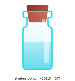 Laboratory transparent glass Flask with Blue Liquid Illustration