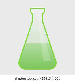 Laboratory transparent glass Flask with green Liquid Illustration