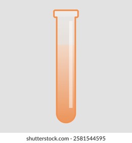 Laboratory transparent glass Flask with orange Liquid Illustration