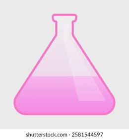 Laboratory transparent glass Flask with pink Liquid Illustration