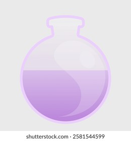 Laboratory transparent glass Flask with purple Liquid Illustration