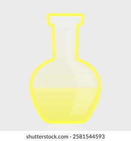 Laboratory transparent glass Flask with yellow Liquid Illustration