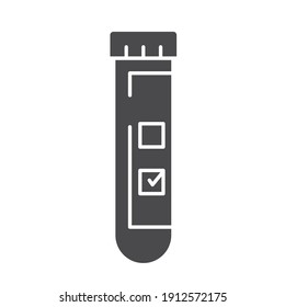 Laboratory Tube With Blood Test Color Line Icon. Check On Disease Coronavirus. Healthcare. Sign For Web Page, Mobile App, Button, Logo