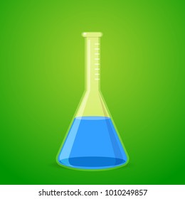 Laboratory tube with blue liquid inside