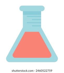 Laboratory tube in flat design. Glassware for scientific researches. Vector illustration isolated.