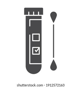 Laboratory Tube With Saliva Test Color Line Icon. Check On Disease Coronavirus. Healthcare. Sign For Web Page, Mobile App, Button, Logo