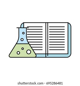 laboratory tube test with book