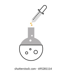 laboratory tube test with droplet