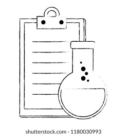 laboratory tube test flask and checklist