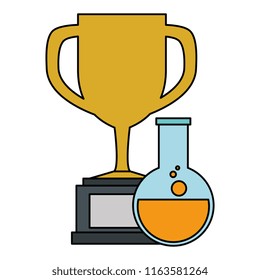 laboratory tube test flask with trophy cup