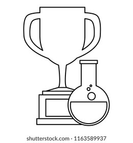 laboratory tube test flask with trophy cup