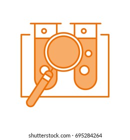 laboratory tube test with magnifying glass