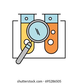 laboratory tube test with magnifying glass