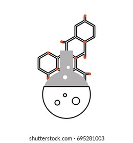 laboratory tube test with molecular structure