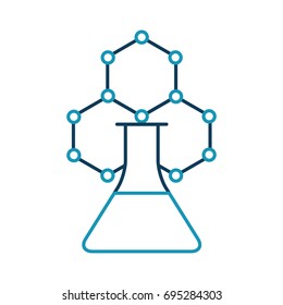 laboratory tube test with molecular structure
