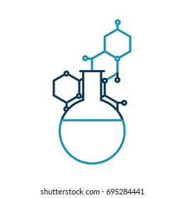 laboratory tube test with molecular structure