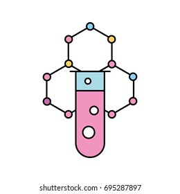 laboratory tube test with molecular structure