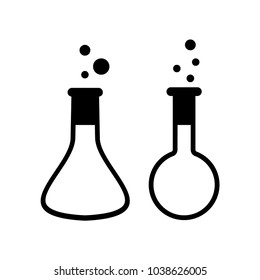 Laboratory Tube Vector Icon. Science Logo Template