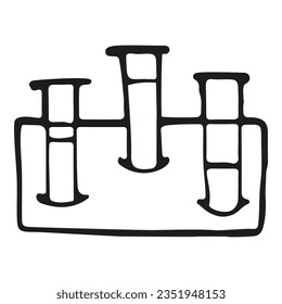 Laborröhren für Experimente Vektorgrafik-Chemie-Biologie Analysieren medizinische Testreaktionen