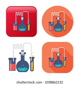 laboratory tubes icon - chemistry and science symbol - medical equipment - scientific education