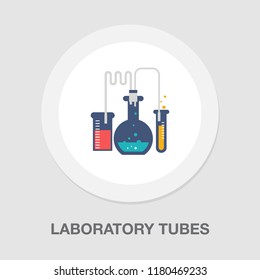 laboratory tubes icon - chemistry and science symbol - medical equipment - scientific education