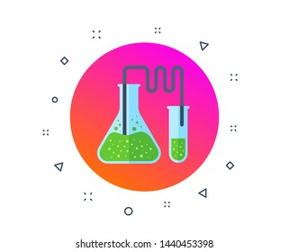 Laboratory tubes icon. Chemistry and science symbol. Medical education sign. Scientific testing equipment. Laboratory research chemistry glassware. Random dynamic shapes. Gradient chemistry button
