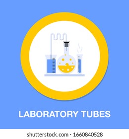 Laboratory Tubes Icon - Chemistry And Science Symbol - Medical Equipment - Scientific Education