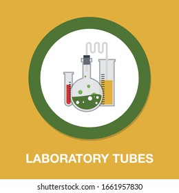 laboratory tubes icon - chemistry and science symbol - medical equipment - scientific education