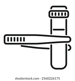 Laboratory tweezers holding test tube icon, medical lab equipment