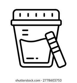Laboratory urine sample container icon for medical testing diagnostics
