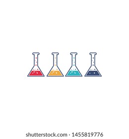 laboratory vector design template, icon set, thermometer