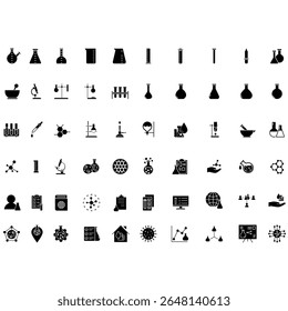 Laboratory vector icon set. lab illustration sign collection. tests symbol. Chemistry web icons. 