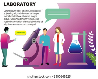 Laboratory vector illustration concept for landing page-web page design-vcector