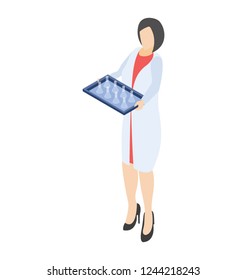 Laboratory vessels isometric icon design