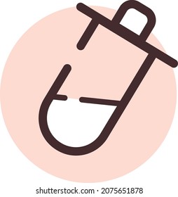Laboratory vial, illustration, vector, on a white background.
