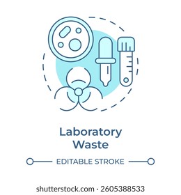 Laboratory waste soft blue concept icon. Microbiological cultures. Biohazard, infection. Round shape line illustration. Abstract idea. Graphic design. Easy to use in presentation, article