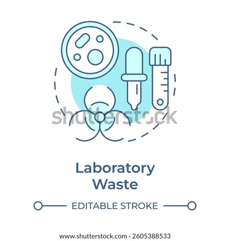 Laboratory waste soft blue concept icon. Microbiological cultures. Biohazard, infection. Round shape line illustration. Abstract idea. Graphic design. Easy to use in presentation, article
