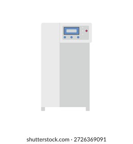Icono de Vector plano de destilador de agua de laboratorio utilizado para producir agua destilada para aplicaciones científicas y de laboratorio.