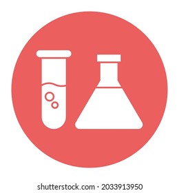 Laboratory white glyph with color background vector icon which can easily modify or edit 